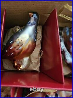 WILLIAMS SONOMA 12 DAYS OF CHRISTMAS ORNAMENTS WithBOX 2008 Rare 1 Damaged