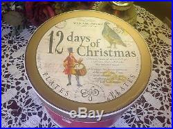 WILLIAMS SONOMA 12 Days of Christmas Box Set of 12 Salad/Dessert Plates-NEW