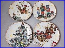 WILLIAMS SONOMA SET OF 8 Mixed TWAS THE NIGHT BEFORE CHRISTMAS SALAD PALTES