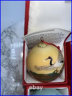 WORLD TREASURE TRADING COMPANY Reverse Painted Glass Ornaments-Lot Of 4