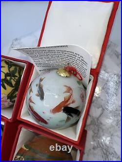 WORLD TREASURE TRADING COMPANY Reverse Painted Glass Ornaments-Lot Of 4