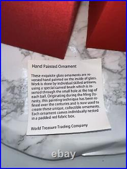 WORLD TREASURE TRADING COMPANY Reverse Painted Glass Ornaments-Lot Of 4