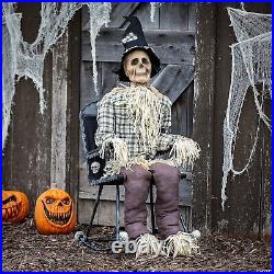 Wait 4 It! Halloween Prop Animated Skeleton Scarecrow N Rockn Chair (pre Sale)