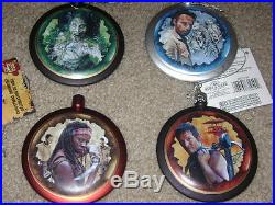 Walking Dead AMC Blow Mold Disc NWT Christmas Holiday Ornament Box Set 80mm