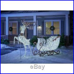 Warm White LED Jumping Deer 84 In. Life Size Outdoor Christmas Holiday Decoration