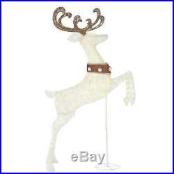 Warm White LED Jumping Deer 84 In. Life Size Outdoor Christmas Holiday Decoration