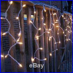 Warm White Led Icicle Lights Outdoor Christmas Xmas Lighting Snowing Drops Uk