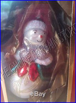 Waterford Christmas Holiday Tree Lucerne Caroler Snowman Glass Painted Ornament