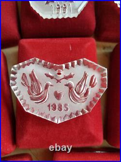 Waterford Crystal 12 Days Christmas ornament 1978 1995 1982 Partridge 18 pc A