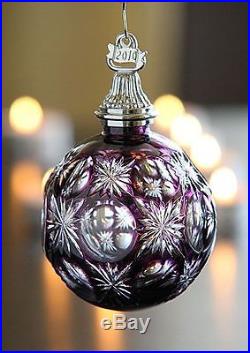 Waterford Crystal 2010 Amethyst Cased Ball Christmas Holiday Ornament RARE