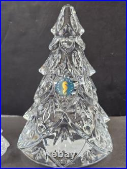 Waterford Crystal Christmas Tree Sculpture Figurine Set Of 3 Xmas 3 4.5 5.8
