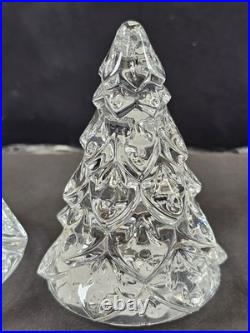 Waterford Crystal Christmas Tree Sculpture Figurine Set Of 3 Xmas 3 4.5 5.8