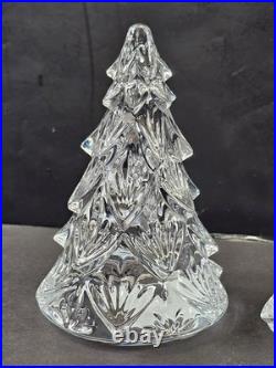 Waterford Crystal Christmas Tree Sculpture Figurine Set Of 3 Xmas 3 4.5 5.8
