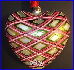Waterford Holiday Heirlooms Plaid Heart ornament Brand New In Box
