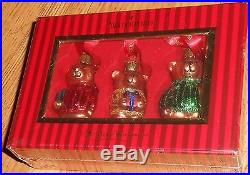 Waterford Holiday Heirlooms Three Teddy Bears Christmas Chrismas Ornaments set 3