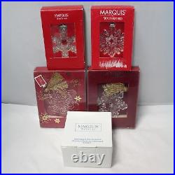 Waterford Ornaments Lot of 5 Marquis Snowflakes 2004-2006, 2010 & 2015