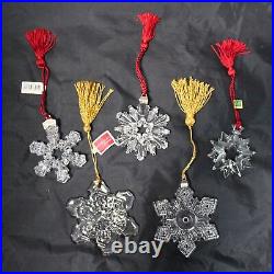 Waterford Ornaments Lot of 5 Marquis Snowflakes 2004-2006, 2010 & 2015