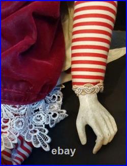 Wayne M. Kleski I'm Late Whimsical 28 Inch Tall Rabbit Doll withPocket Watch