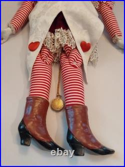 Wayne M. Kleski I'm Late Whimsical 28 Inch Tall Rabbit Doll withPocket Watch