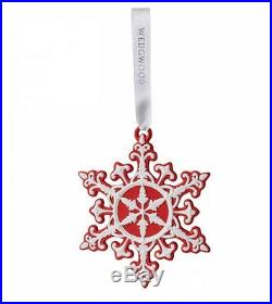 Wedgwood Red Neoclassical Snowflake Porcelain Christmas Ornament New Decoration