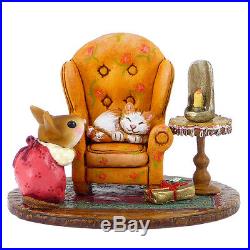 Wee Forest Folk Retired Miniature Figurine M-510a Cozy Christmas Kitty