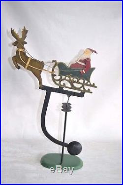 Weihnachtsmann mit Renntier Schaukelfigur Antik 45 cm hoch Fach B1