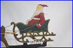 Weihnachtsmann mit Renntier Schaukelfigur Antik 45 cm hoch Fach B1