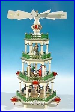 Weihnachtspyramide histor. Farben / 4 Etagen Höhe ca 45 cm NEU Tischpyramide Hol