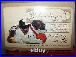 Weihnachtvzierde Koehler Small Dog with Ball Tin Toy Glass Ornament. #rd Signed