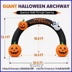 Wellcomer 20FT Inflatable Halloween Arch with LED Lights for Outdoor Decoration