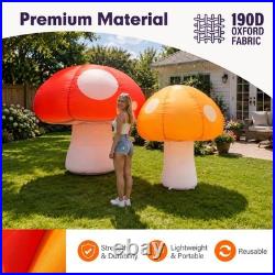 Wellcomer 2 Pcs Giant Inflatable Mushroom Outdoor Decorations 6Ft & 8Ft Tall