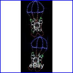Werchristmas Pre-Lit Animated Santa Parachute Rope Light Silhouette, 183 Cm