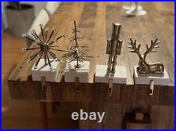 West Elm Brass Marble Stocking Holders Sputnik Nutcracker Reindeer Tree