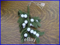 West Elm Felt Mistletoe Ornament Christmas Handcrafted NEW