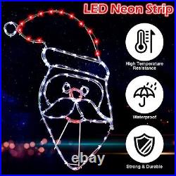 Wettal 5FT Light Up Christmas Santa Claus Sleigh Decoration, 273 LED Light Up