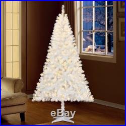 White 6.5ft Pre-Lit Madison Pine Artificial Christmas Tree 350 Lights