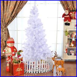 White 6 Ft Artificial PVC Christmas Tree withStand Holiday Season Indoor Outdoor