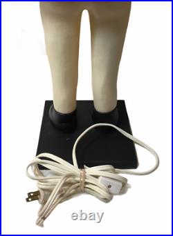 White Angel Animated Motionette Holiday Figure & Lighted Candle Pearl Crown 24