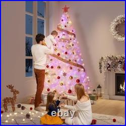 White Artificial Christmas Tree Prelit 9FT Lighted Xmas Pine Tree Holiday Decor