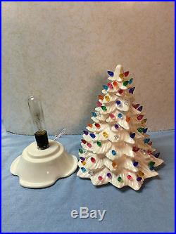 White Birillant Glazed Ceramic Christmas Tree