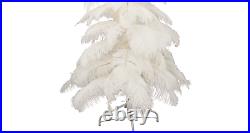 White Christmas Tree Real White Ostrich Feather Branches 2FT Tall with Stand