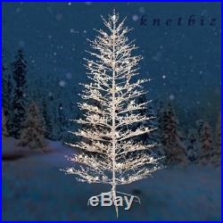 White Christmas Tree Winterberry Pre-Lit 7' Artificial Dual Color LED Lights
