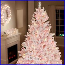 White Full 7.5' Pre-Lit Artificial Christmas Tree Home Living Room Holiday Decor
