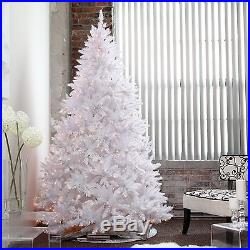 White Full 7.5' Pre-Lit Artificial Christmas Tree Home Living Room Holiday Decor