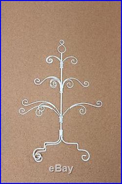 White Metal Christmas/Holiday Ornament Tree- Set of 2