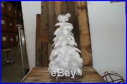 White Ostrich Feather Tree 3ft Christmas Tree 1920's Style Real Feathers