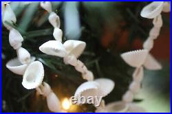 White Seashell Christmas Tree Garland Long Size of 96+, Natural Handmade, G-94