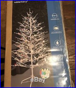 White Winterberry LED Color ChangingChristmas Tree