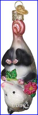 Wholesale Lot of 12 Blossom Opossum Blown Glass Ornaments by Old World Christmas