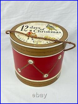 Williams Sonoma 12 Days Of Christmas 8 3/4 Plates Set Of 12 with Orig. Drum Box
